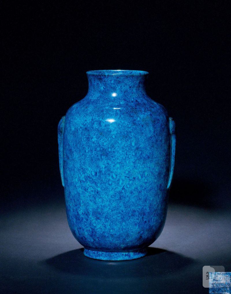   清嘉庆 炉钧釉灯笼瓶 - 图1